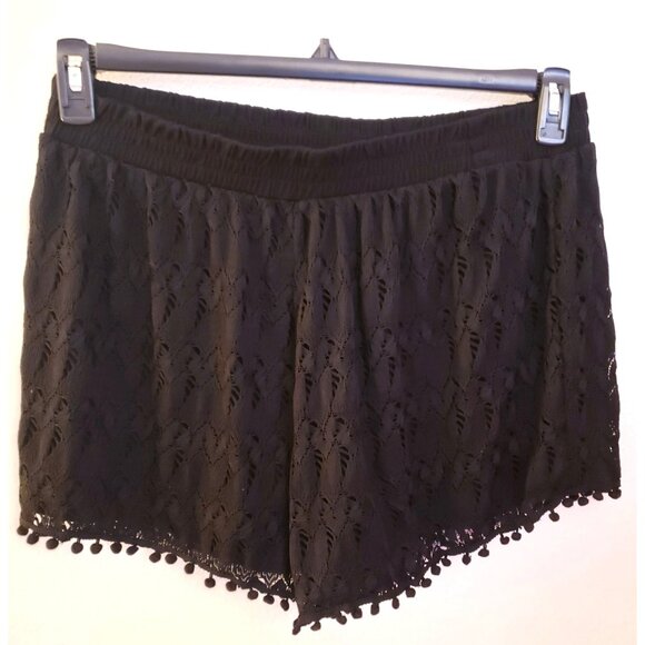 Poof Cotton Blend Lace Fully Lined Shorts with Pompom Hem Jr Plus Size 3X EUC - Picture 1 of 8